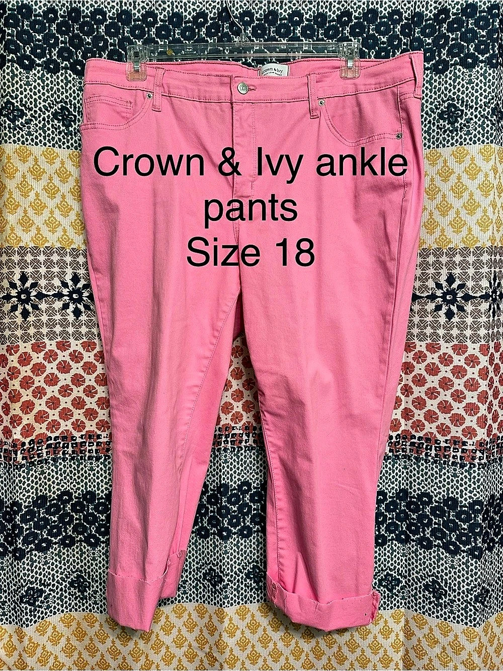 Crown & Ivy ankle pants Pink Size 18